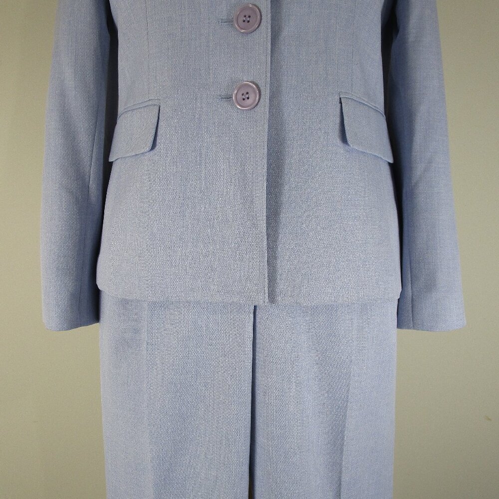 Le Suit Plus Size Solid Periwinkle Blue Pant Suit… - image 5